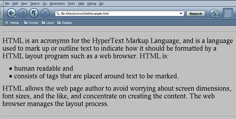 mozilla rendition of example